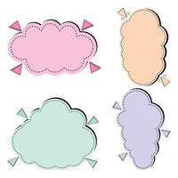 conjunto de burbujas de voz, estilo lindo de colores pastel, adecuado para hacer etiquetas o en escenas de conversación vector