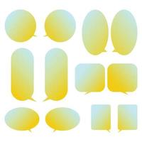 bubble speech set color gradient of soft blue and yellow on white background use for conversation,vector vector