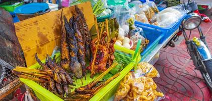 Thai Chinese street food meat selection China Town Bangkok Thailand. photo