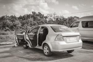 Mexican open silver car in Puerto Aventuras Quintana Roo Mexico. photo