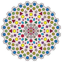 arte mandala con patrón geométrico colorido. ilustración vectorial. vector