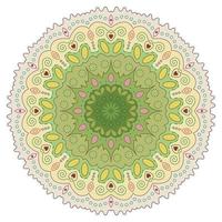 Mandala art with colorful geometric pattern. Vector illustration.