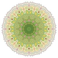 Mandala art with colorful geometric pattern. Vector illustration.