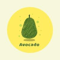 Ilustración de vector de diseño de fruta de aguacate garabato