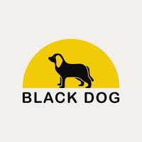 Ilustración de vector de diseño gráfico de perro negro