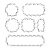 floral wreaths frame decoration line art vector