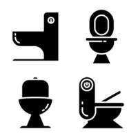 iconos de inodoro y wc vector