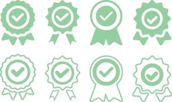 Approval check symbol collection. Certified badge. badge correct mark icon vector