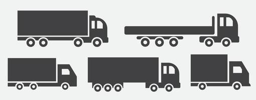 conjunto de ilustración de iconos de vector de camión sobre fondo blanco