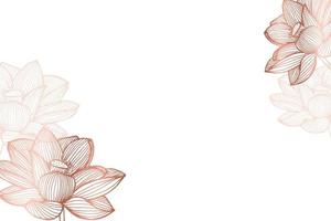 Hand drawn metallic pink lotus background. Vector illustration.