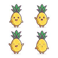 pineapple character set vector