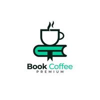 diseño de logotipo de libro de café vector