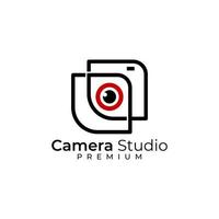 Studio Camera Lens Photography Logo Design Template vector