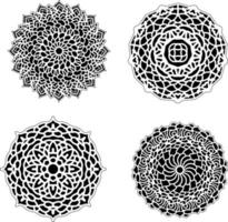 Decorative mandala set vintage floral style ornaments vector