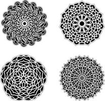 Decorative mandala set vintage floral style ornaments vector