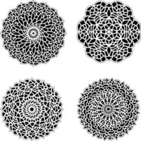 Decorative mandala set vintage floral style ornaments vector