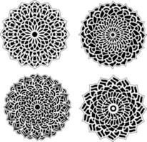 Decorative mandala set vintage floral style ornaments vector