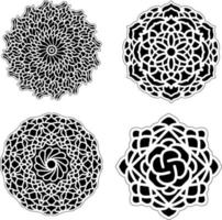 Decorative mandala set vintage floral style ornaments vector