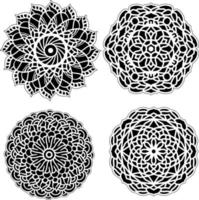 Decorative mandala set vintage floral style ornaments vector