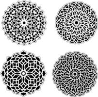 Decorative mandala set vintage floral style ornaments vector