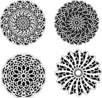 Decorative mandala set vintage floral style ornaments vector