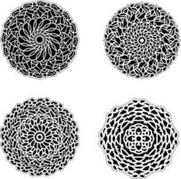 Decorative mandala set vintage floral style ornaments vector