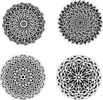 Decorative mandala set vintage floral style ornaments vector