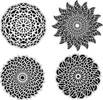 Decorative mandala set vintage floral style ornaments vector