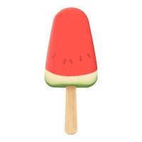 Bright realistic watermelon ice-cream on white background vector