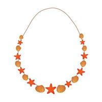 Handmade necklace made from sea stars vector