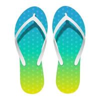 Pair of rubber flip-flops with bright colors