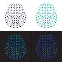 Set of four deep learning artificial neural networks vector
