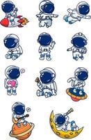 cute astronaut design with various poses