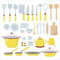 cookware in flat design style vector