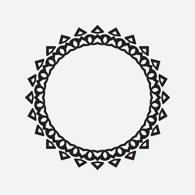 Circle greek frame. Round meander border. Decoration element pattern. Vector illustration isolated on white background