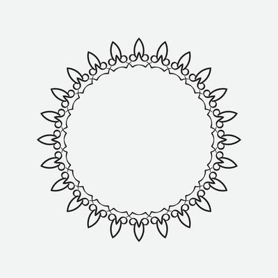 Circle greek frame. Round meander border. Decoration element pattern. Vector illustration isolated on white background