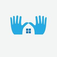 Illustration of hand and home icon vector suitable .