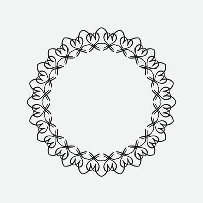 Circle greek frame. Round meander border. Decoration element pattern. Vector illustration isolated on white background