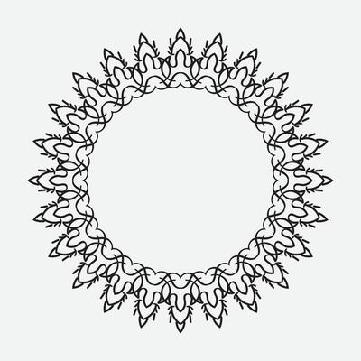 Circle greek frame. Round meander border. Decoration element pattern. Vector illustration isolated on white background