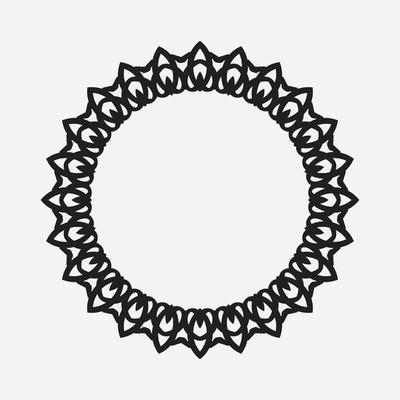 Circle greek frame. Round meander border. Decoration element pattern. Vector illustration isolated on white background