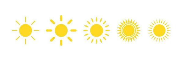 conjunto de símbolo de vector de iconos de sol