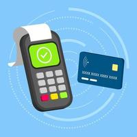 successful payment with contactless transaction technology vector