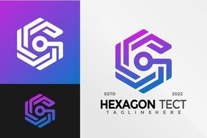 Letter G Hexagon Technology Logo Design Vector illustration template