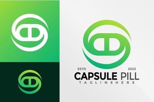 Letter S Capsule Pill Logo Design Vector illustration template