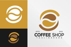 plantilla de ilustración vectorial de diseño de logotipo de cafetería con letra s vector