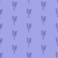 Hand drawn simple spring seamless pattern with herbs. vector