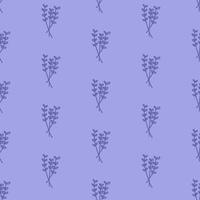 Hand drawn simple spring seamless pattern with herbs. vector