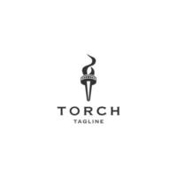 Torch logo icon design template flat vector