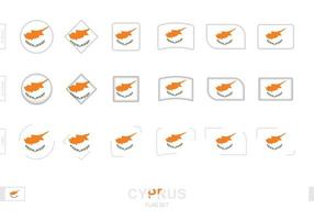 Cyprus flag set, simple flags of Cyprus with three different effects. vector