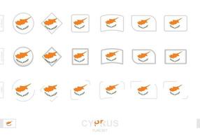 Cyprus flag set, simple flags of Cyprus with three different effects. vector